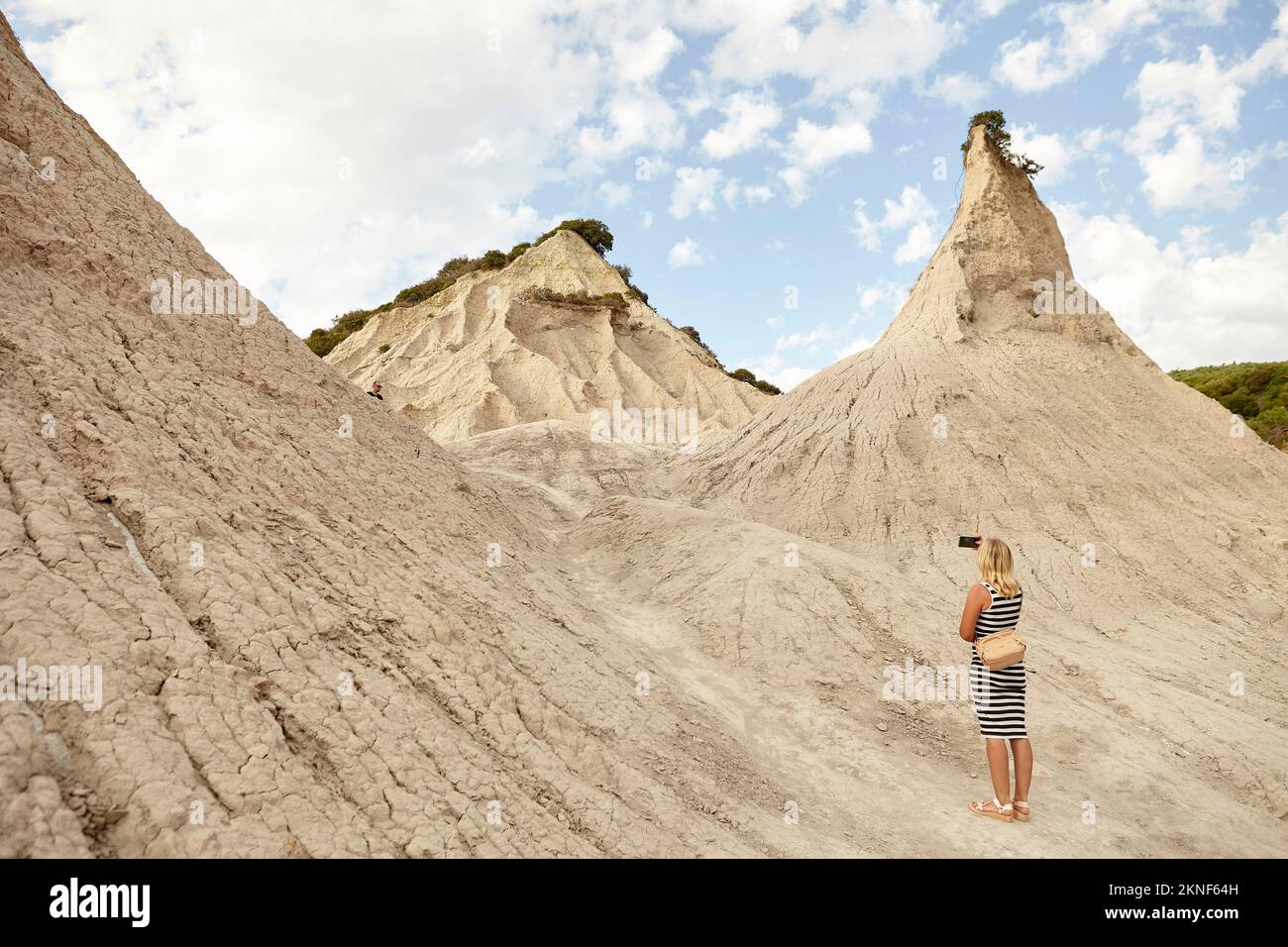 Tourist in Komolithi Potamida Griechenland Stockfoto