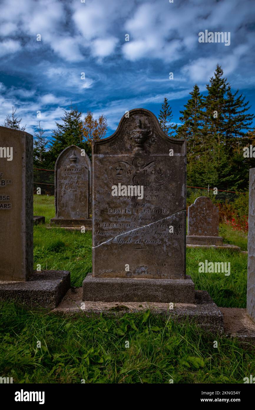 "Der beste verteidigte Friedhof der Welt" McNabs Familienfriedhof auf der McNabs Insel neben Fort McNab Stockfoto