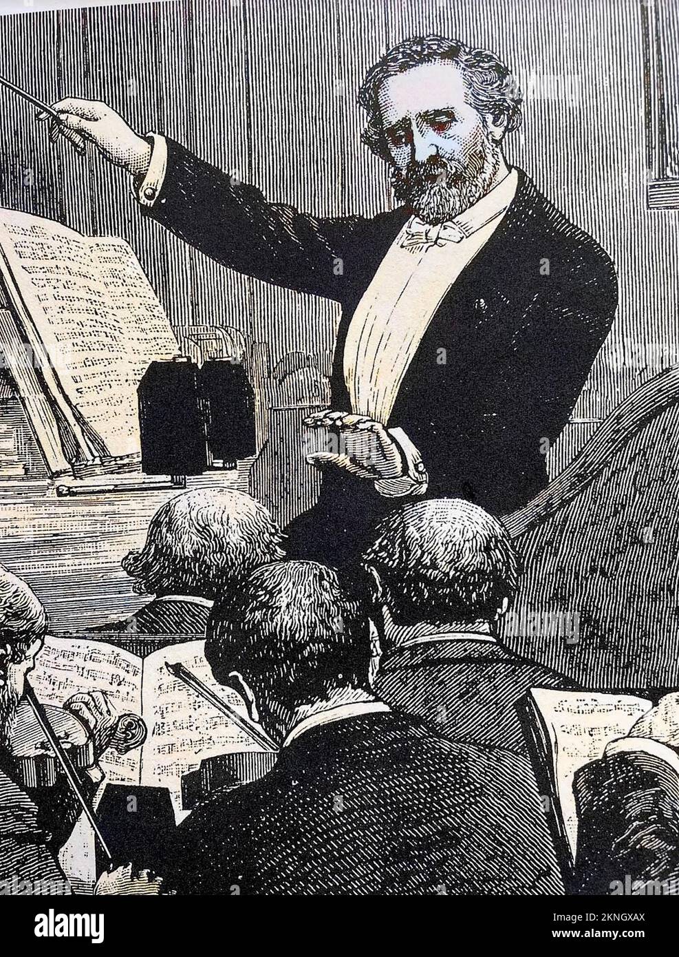 GIUSEPPE VERDI (1813-1901), italienischer Opernkomponist, der 1880 die Pariser Opernpremiere von AIDA veranstaltete Stockfoto