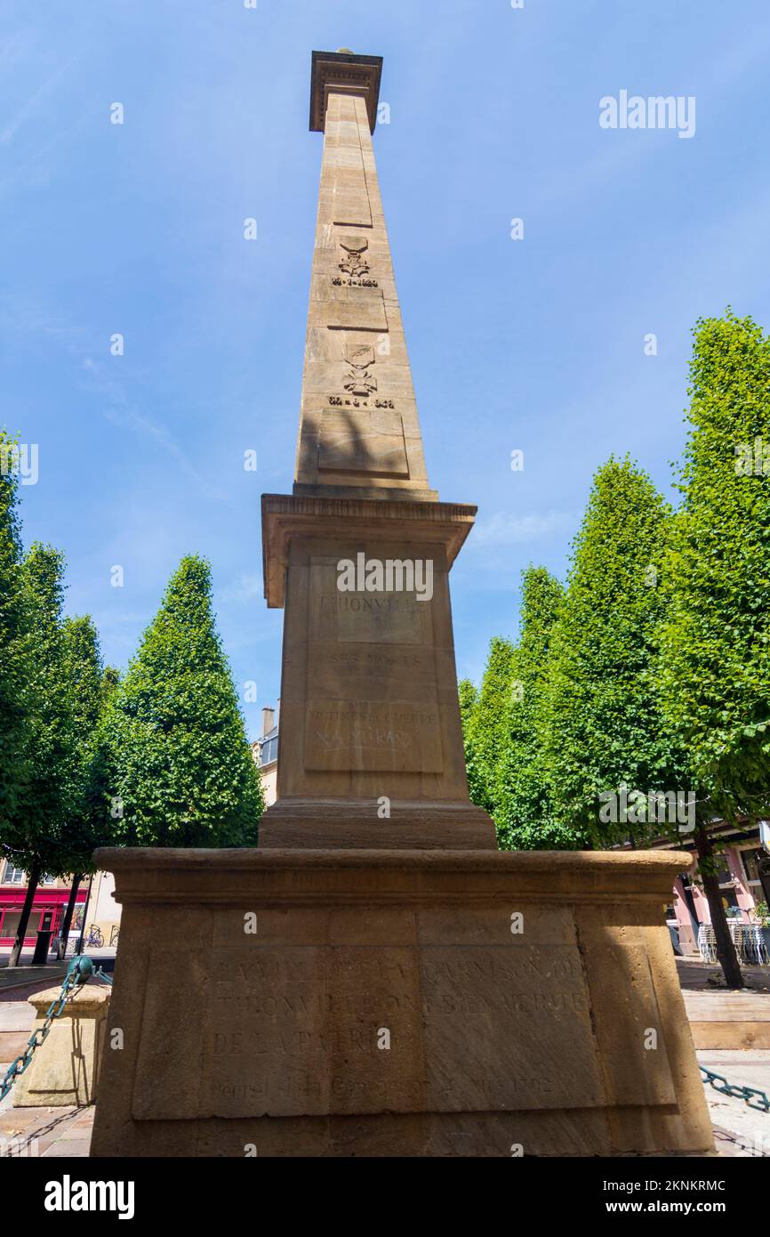 Thionville (Diedenhofen): Monument Autel de la Patrie (Altar des Vaterlands) ist eines der wenigen Monumente aus der revolutionären Zeit, die es in diesem Land gab Stockfoto