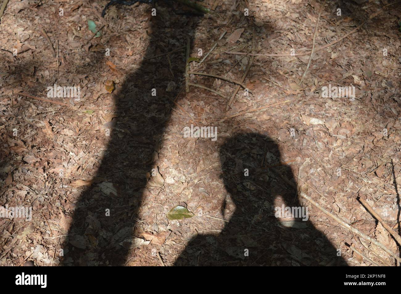 Menschliche Silhouette am Boden. Stockfoto