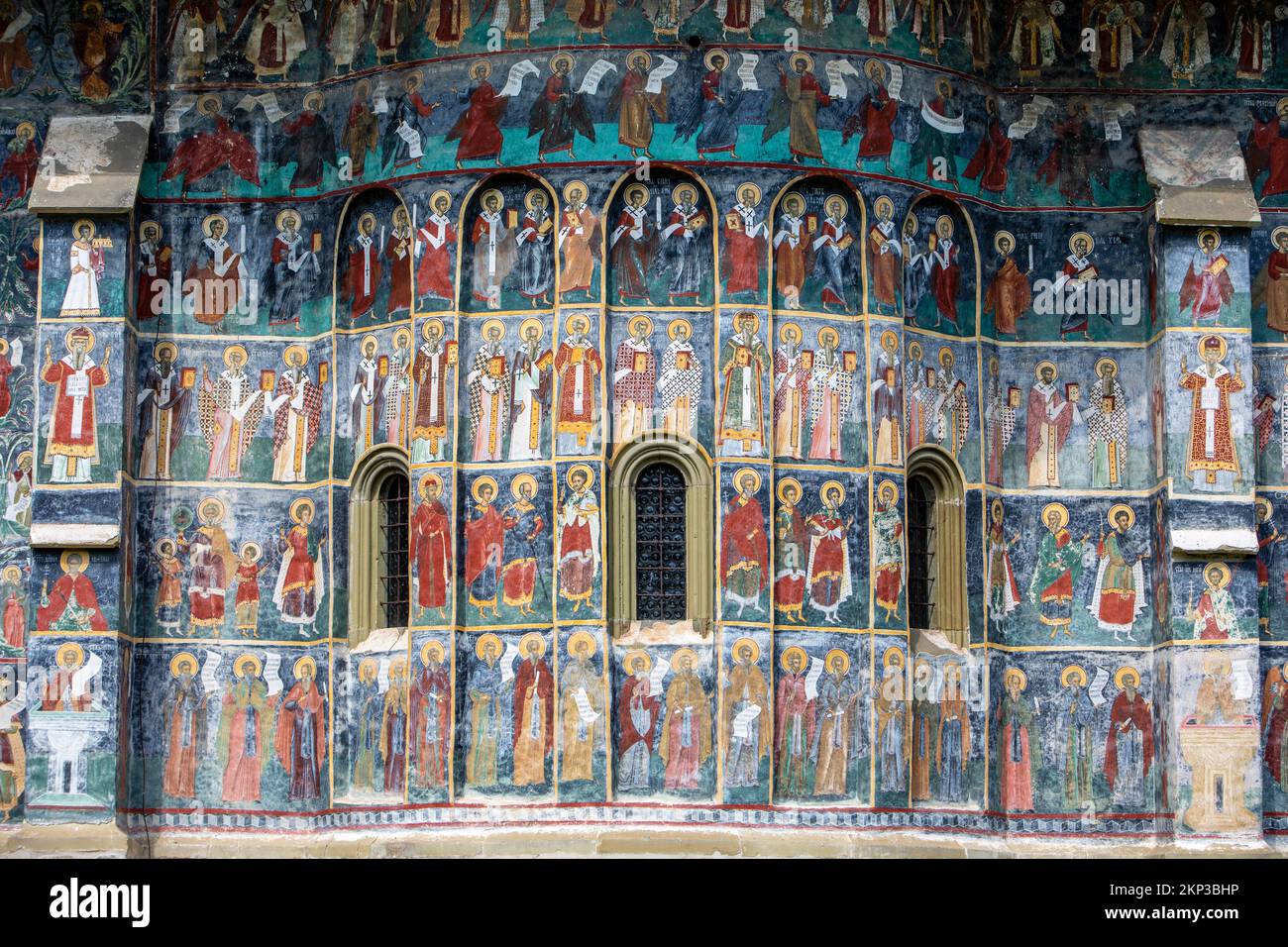 Kloster Moldawien, UNESCO-Weltkulturerbe als eine der bemalten Kirchen von Moldawien, Rumänien Stockfoto