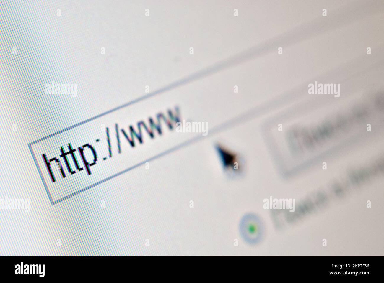 Internet Adresse, Bildschirm. Close Up. Stockfoto