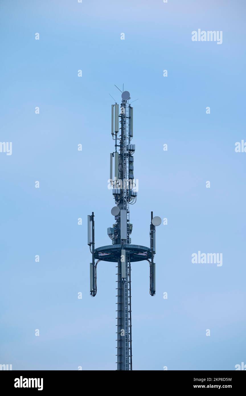 Mobiler Mast, Bayern, Deutschland, Europa Stockfoto