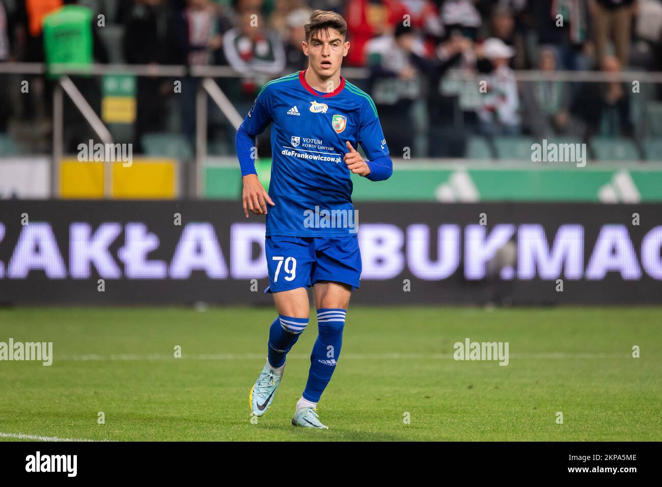Warschau, Polen. 16.. September 2022. Olaf Kobacki von Miedz während des Spiels der polnischen PKO Ekstraklasa League zwischen Legia Warszawa und Miedz Legnica im Marschall Jozef Pilsudski Legia Warschau Municipal Stadium. Endstand: Legia Warszawa 3:2 Miedz Legnica. (Foto: Mikolaj Barbanell/SOPA Images/Sipa USA) Guthaben: SIPA USA/Alamy Live News Stockfoto