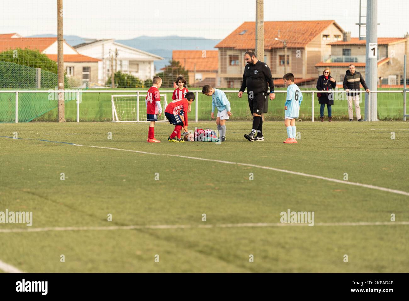 galicisches Kinderfußballspiel Stockfoto