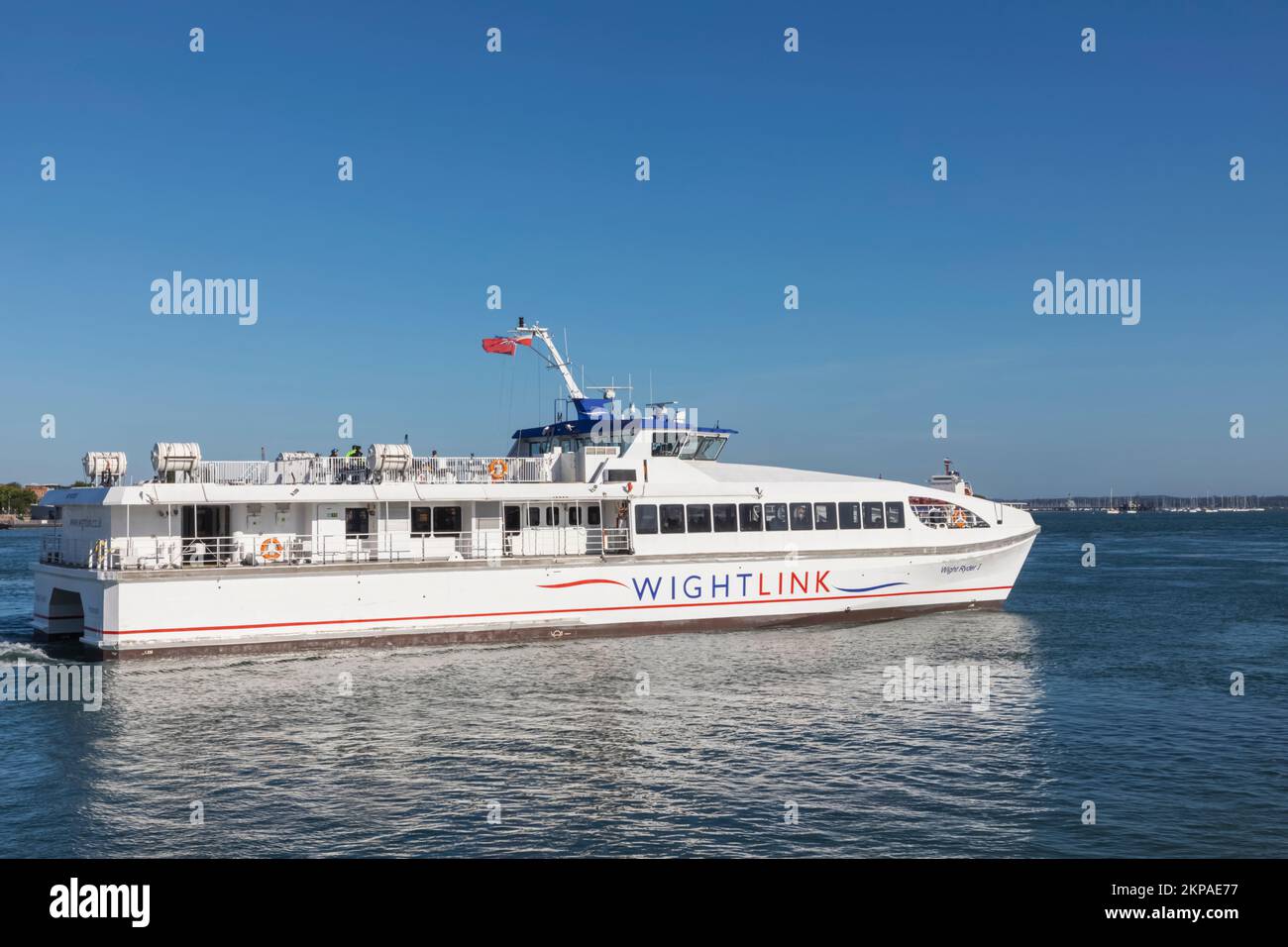 England, Hampshire, Portsmouth, Portsmouth Harbour, Wightlink Passagierfähre Wight Ryder 1 Stockfoto