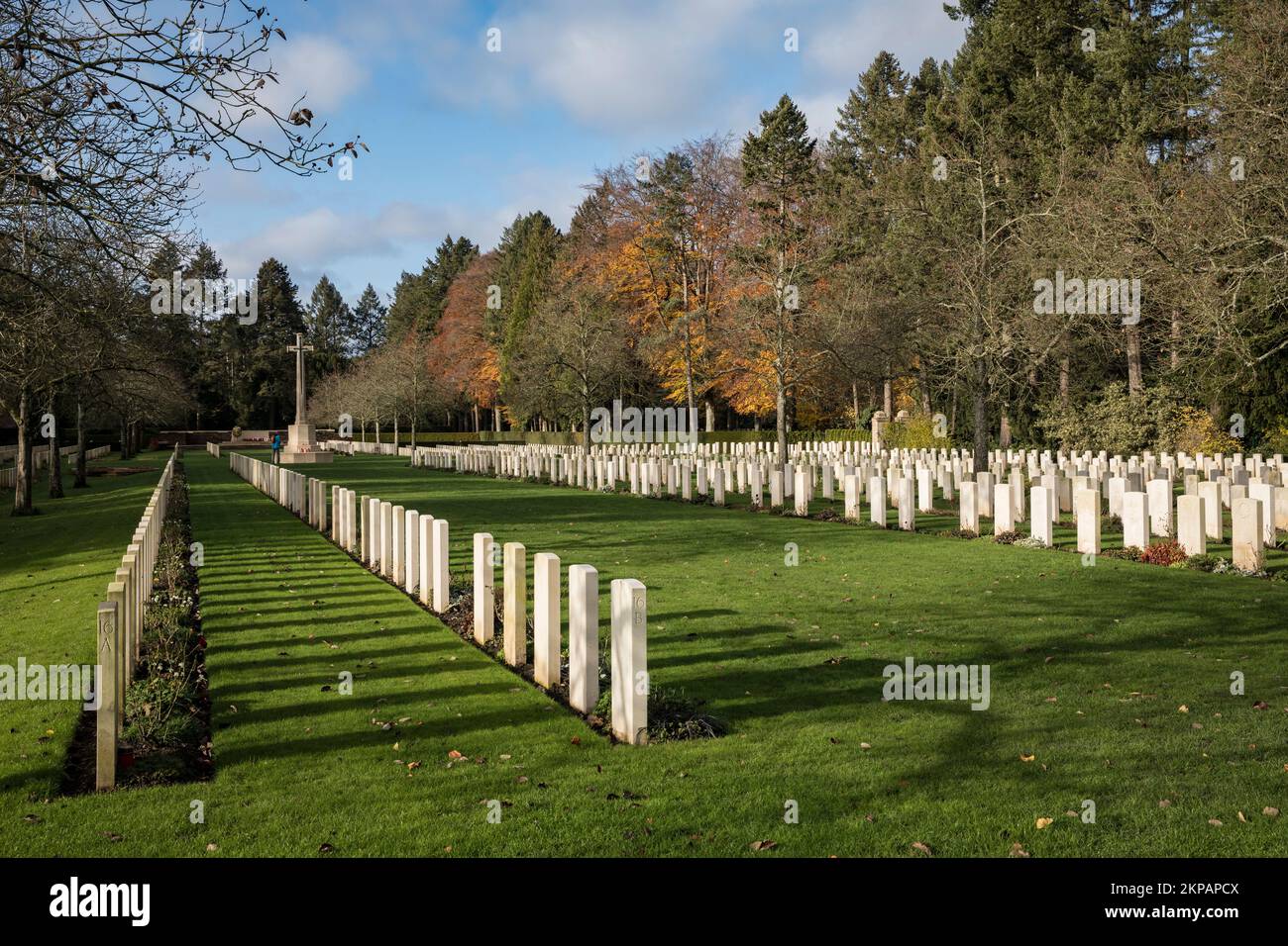 Friedhof der Commonwealth war Graves Commission auf dem Kölner Südfriedhof im Bezirk Zollstock, Köln. Der Commonwealth War Cemeter Stockfoto