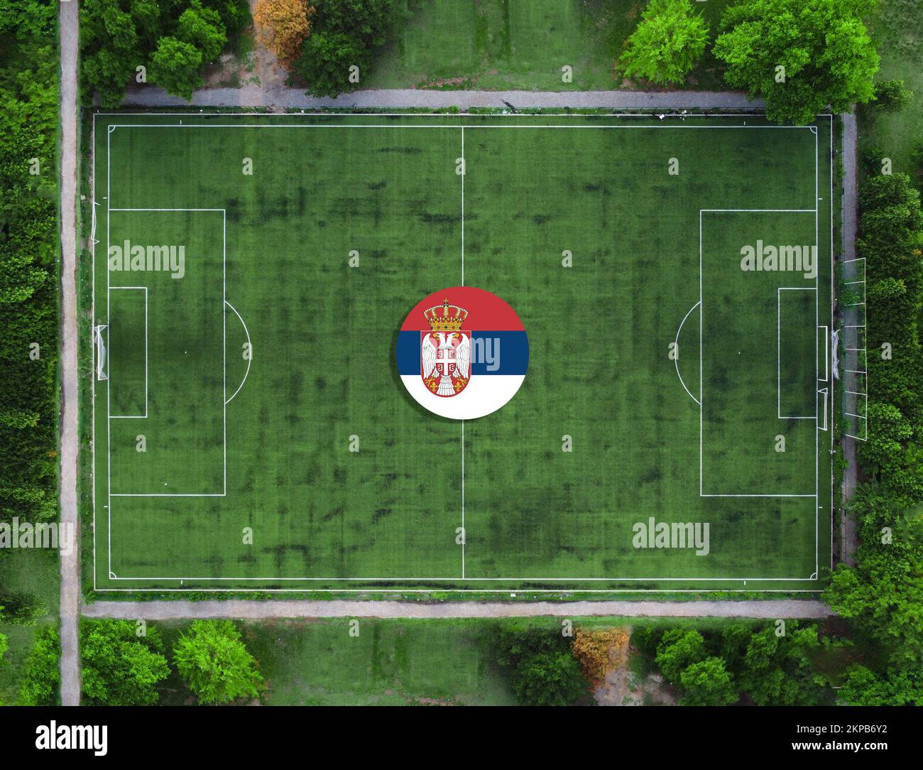 Vertretung der serbischen Fußballmannschaft Stockfoto