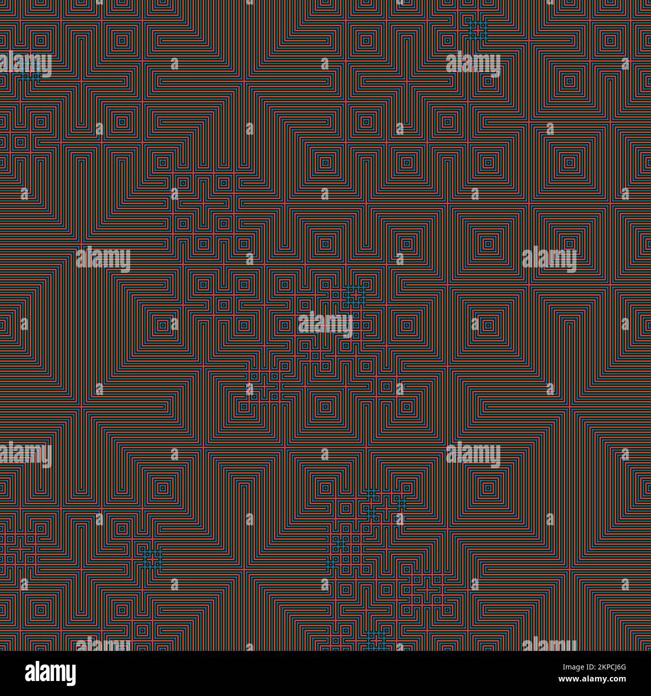 Abstrakte Linie Labyrinth generative Kunst Hintergrund Kunst Illustration Stock Vektor
