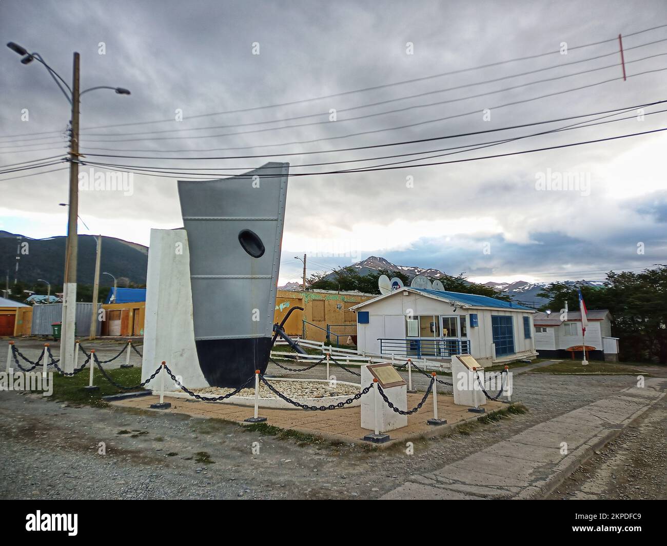 Denkmäler Häuser und Straßen in puerto williams, die südlichste Stadt der Welt, puerto williams, antactica, chile, südamerika Stockfoto