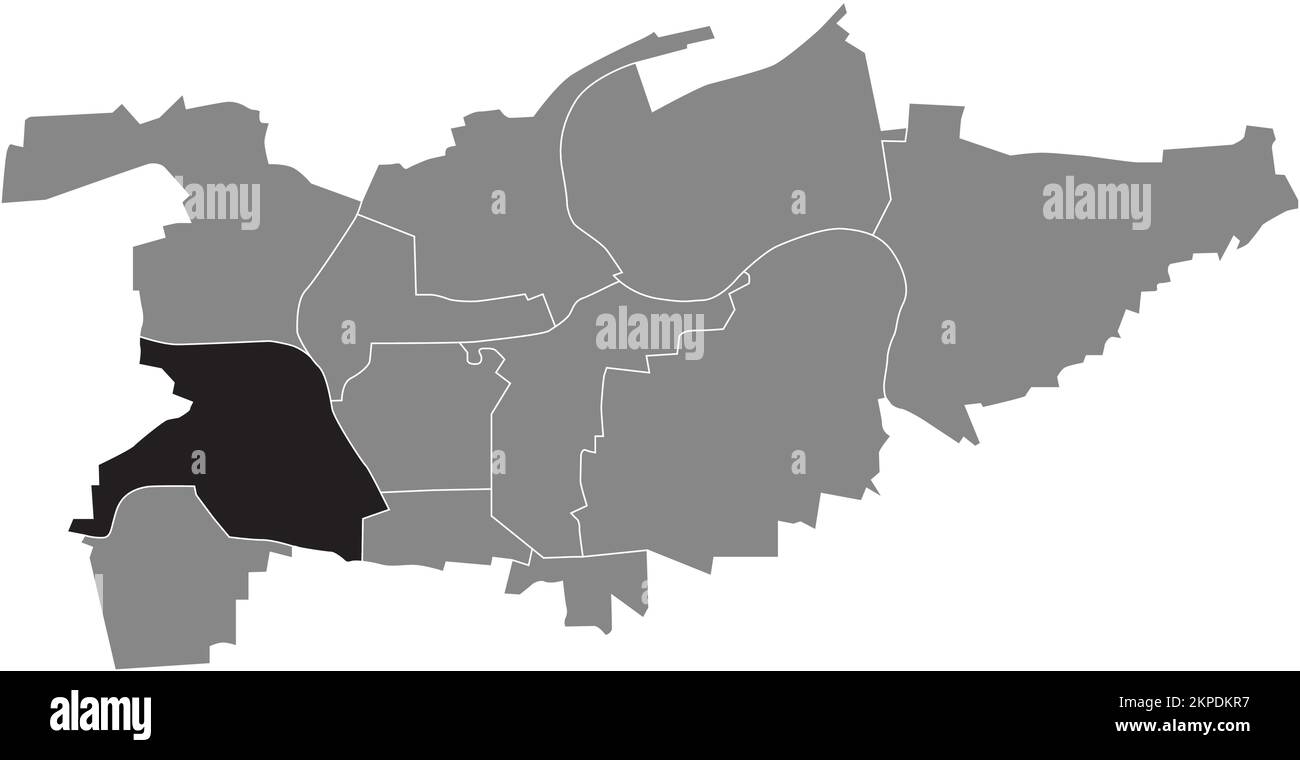 Ortskarte der GEMEINDE WEST, LUDWIGSBURG Stock Vektor