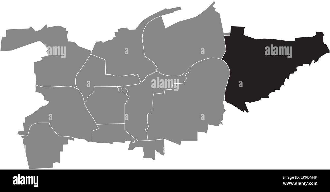 Ortskarte der GEMEINDE POPPENWEILER, LUDWIGSBURG Stock Vektor