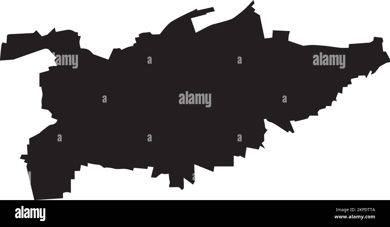 Schwarze Karte von LUDWIGSBURG, DEUTSCHLAND Stock Vektor