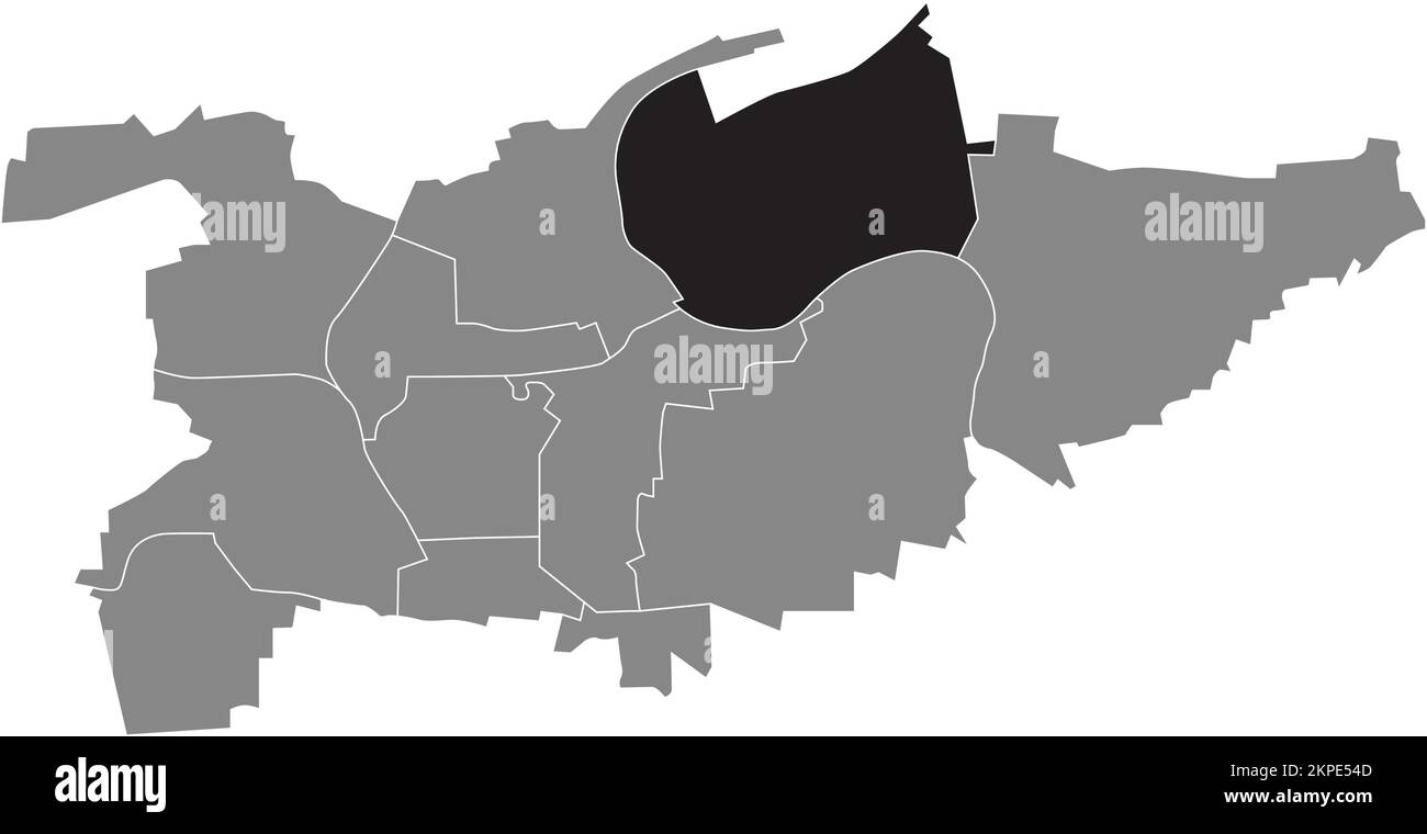 Ortskarte der GEMEINDE NECKARWEIHINGEN, LUDWIGSBURG Stock Vektor