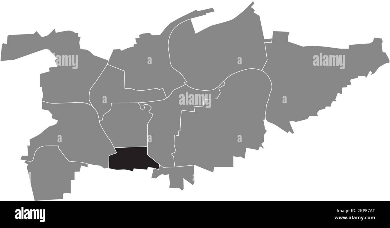 Ortskarte der Gemeinde Süd, LUDWIGSBURG Stock Vektor