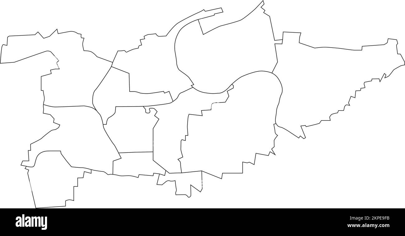 Karte der weißen Gemeinden VON LUDWIGSBURG, DEUTSCHLAND Stock Vektor