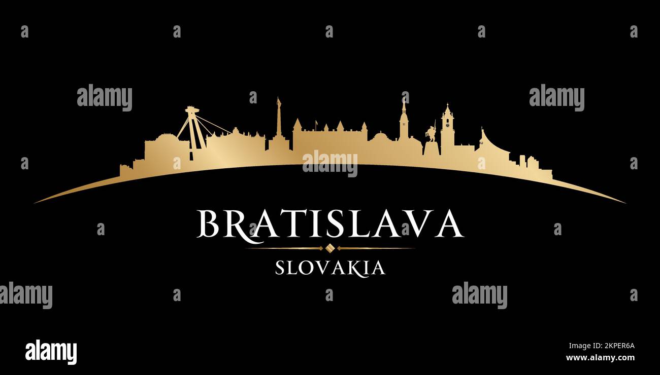 Silhouette der Skyline von Bratislava Slowakei. Vektordarstellung Stock Vektor