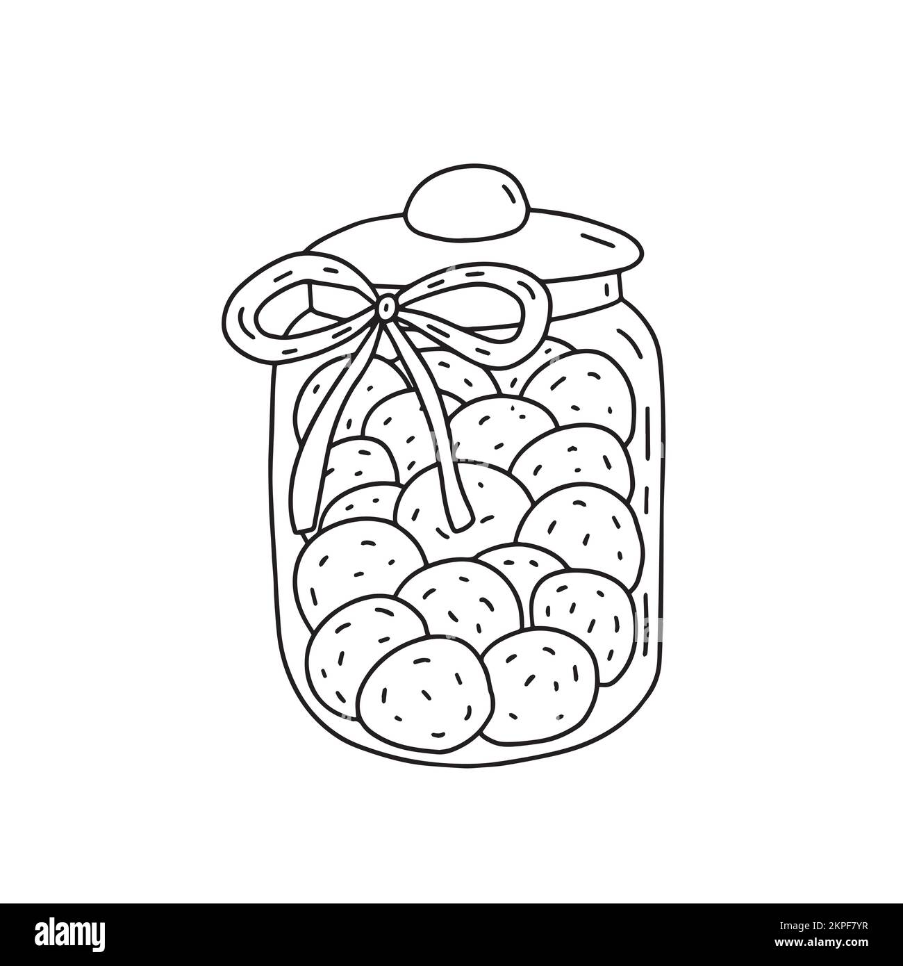 Von Hand gezogener Vektor-Glasbehälter voller Kekse Stock Vektor