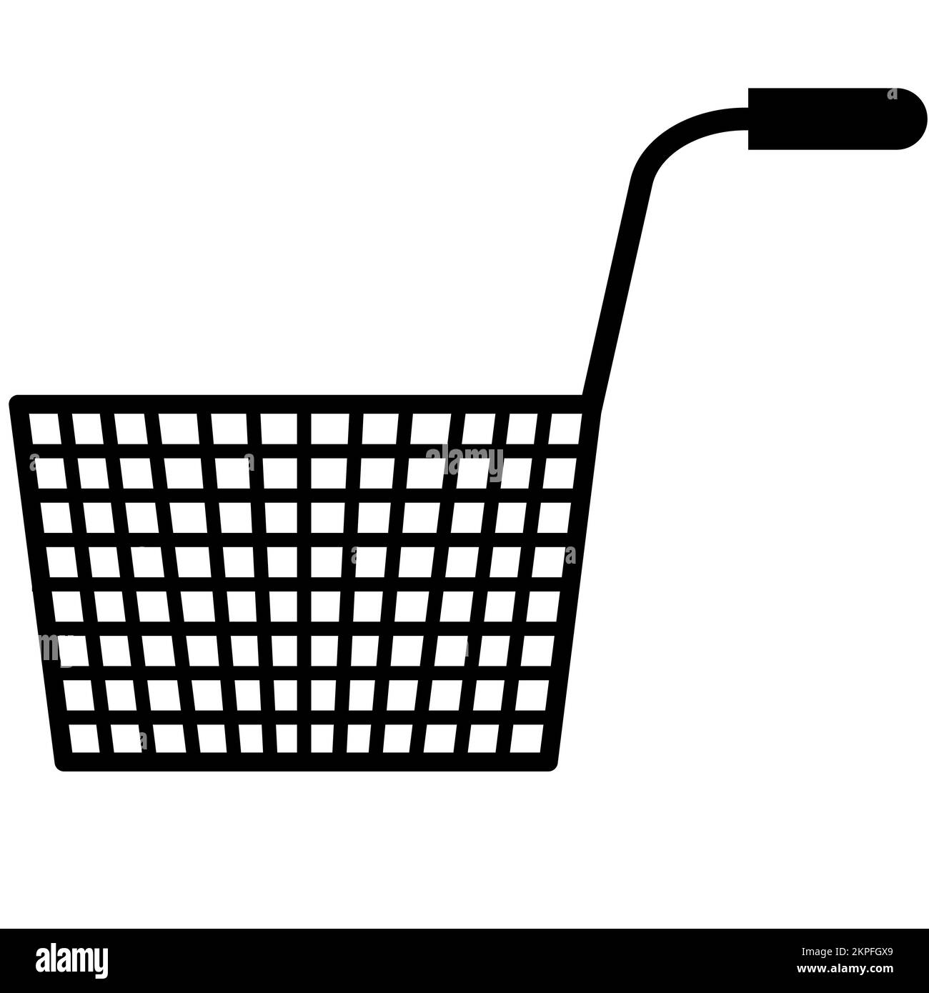 Symbol für „Keine gebratenen Speisen“ auf weißem Hintergrund. Schild „kein gebratenes Essen“. Flacher Stil. Stockfoto