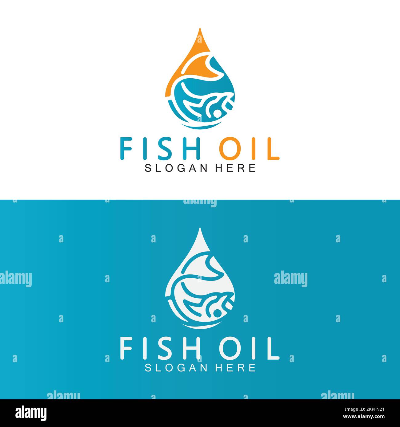 Vorlage für Vektordarstellung des Fischöl-Logos. Stock Vektor