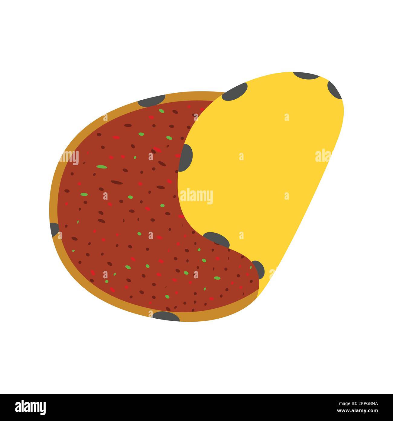 Türkische Lahmacun-Ikone. Fast Food-Konzept, Cartoon des Sichelvektorsymbols für Web Design isoliert auf weißem Hintergrund - Vektor. Vektordarstellung Stock Vektor