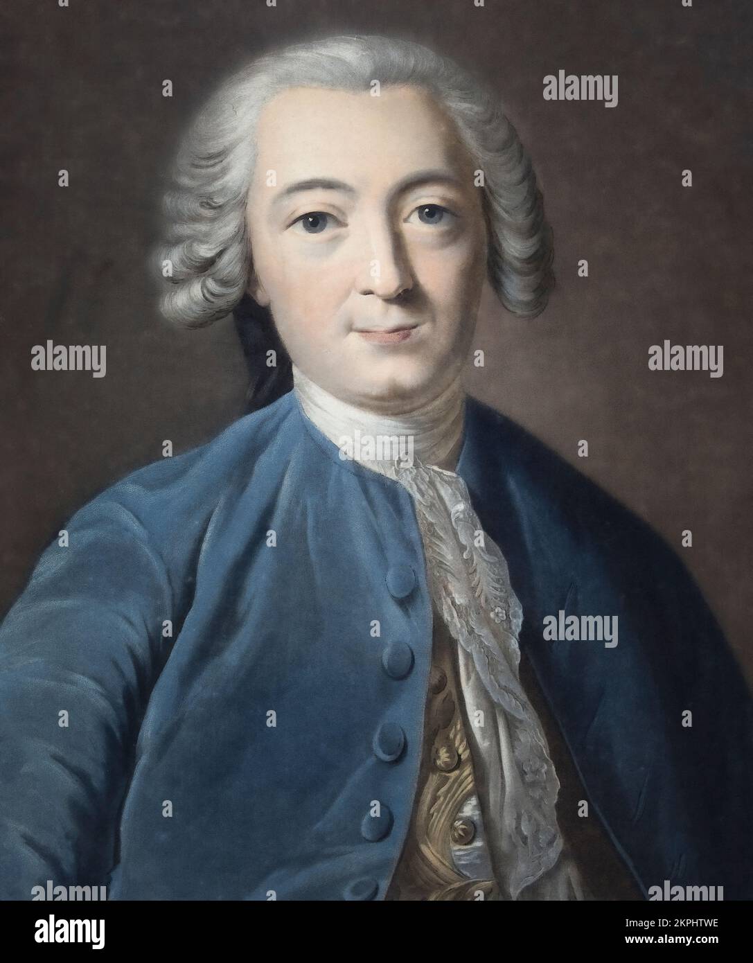 Claude Adrien Helvétius, 1715-1771. Französischer Philosoph und Freimaurer. Nach einem Aufdruck aus dem 18.. Jahrhundert von Pierre Michel Alix. Stockfoto