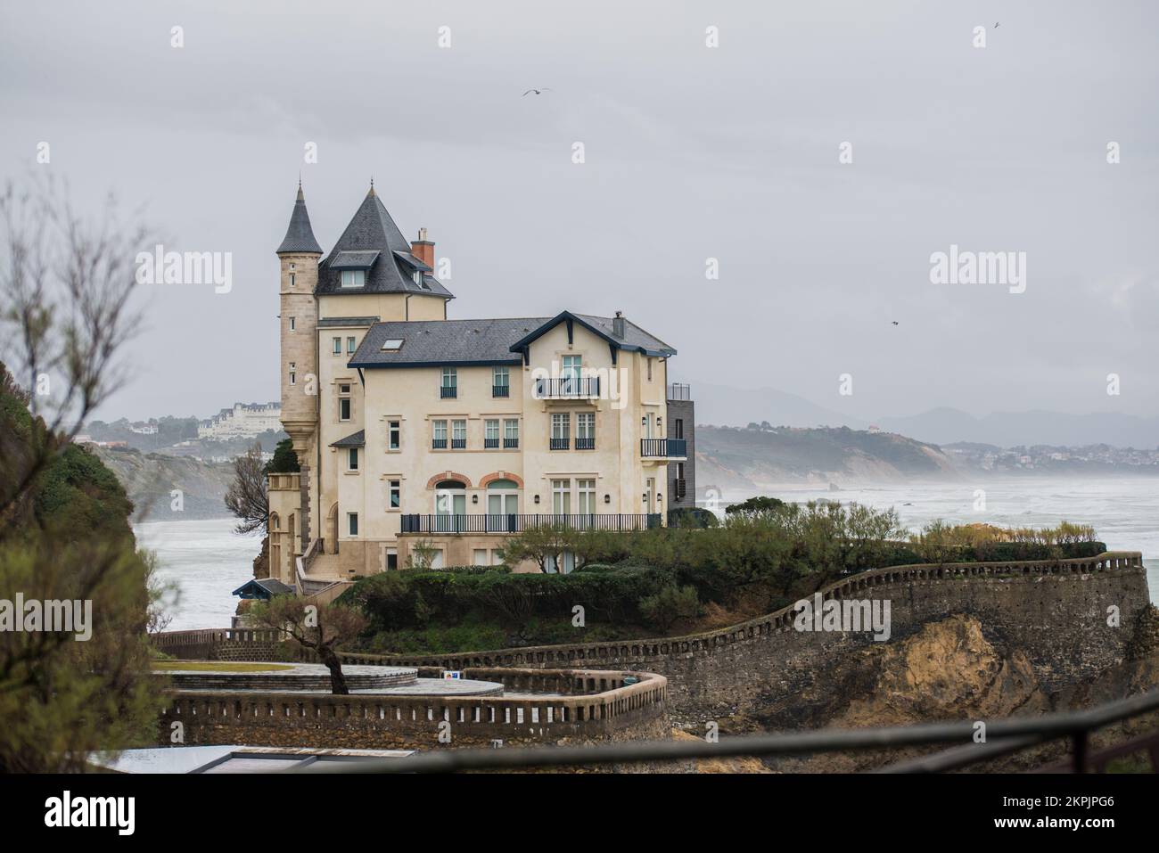 Villa Beltza, Biarritz, im Winter Stockfoto