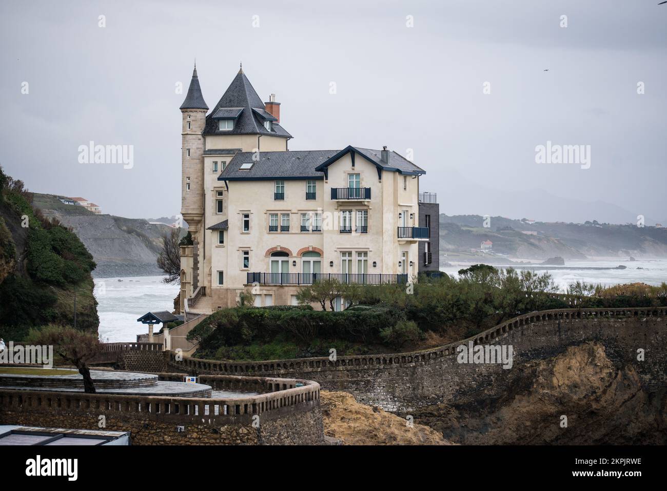 Villa Beltza, Biarritz, im Winter Stockfoto