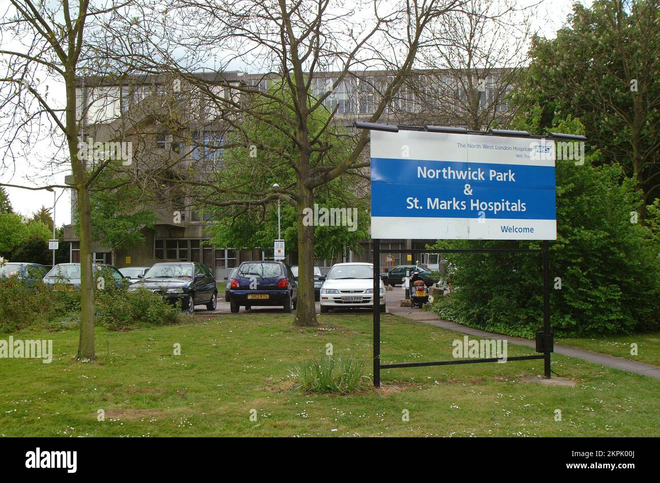 Northwick Park Hospital, Harrow, North West London. Ein NHS-Krankenhaus. Stockfoto