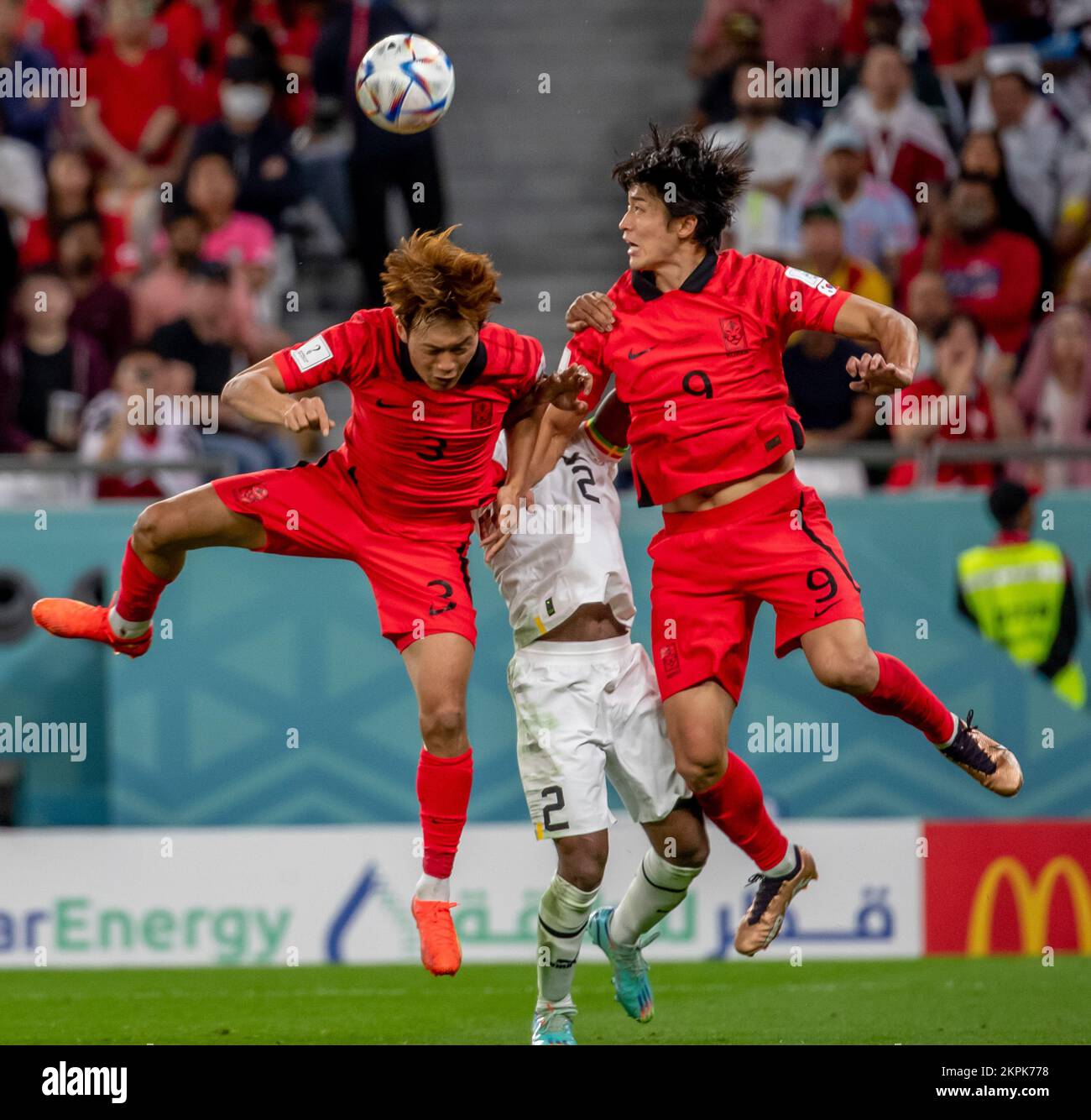 DOHA, CA - 28.11.2022: SÜDKOREA VS GHANA - Republik Korea Partei vs Ghana, Spiel der Gruppe H, gültig für die erste Gruppenphase der FIFA-Weltmeisterschaft 2022 im Education City Stadion (Foto: Juan Antonio Sánchez/Fotoarena/Sipa USA) Stockfoto