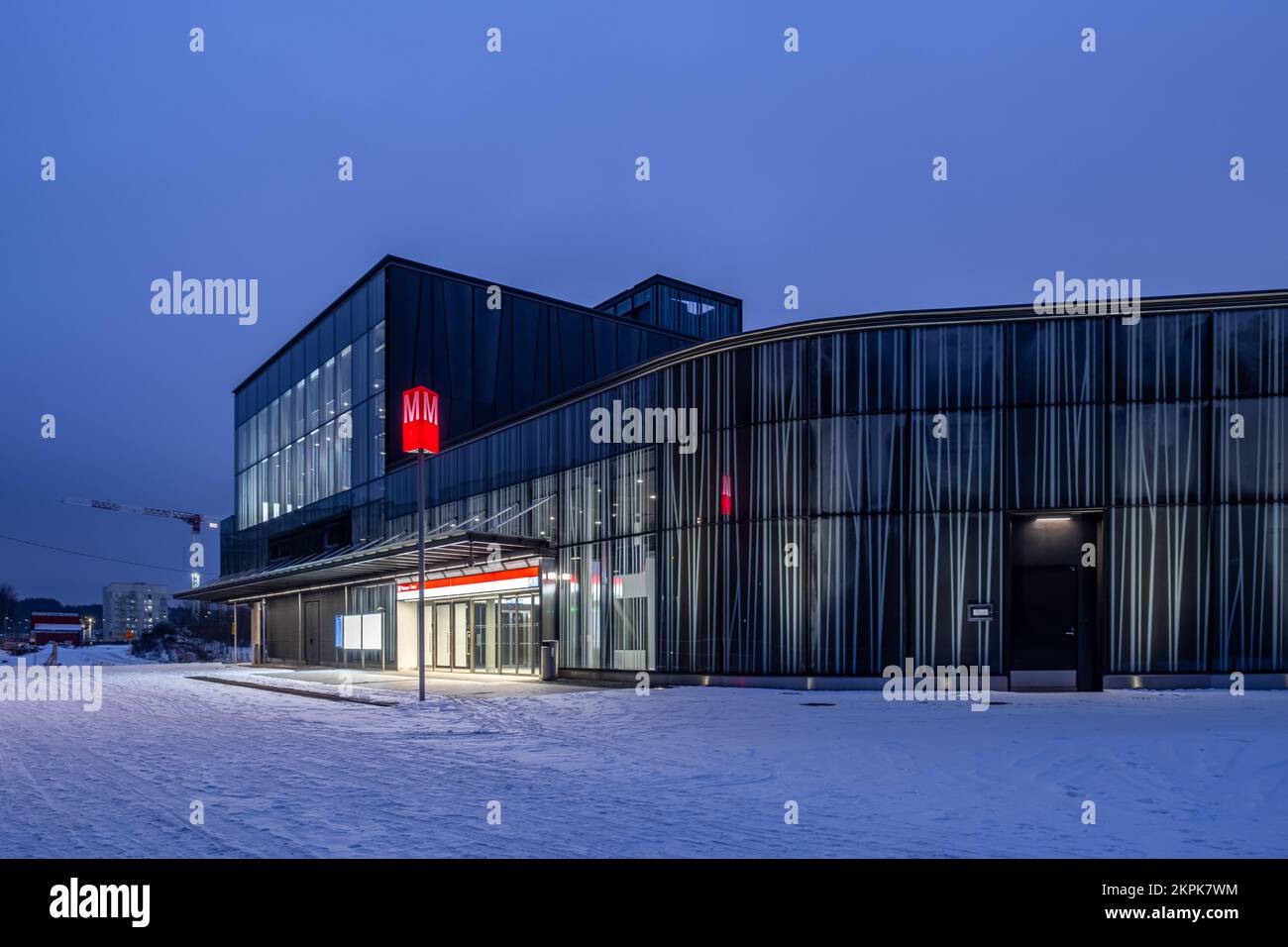 Die brandneue Metrostation Finnoo in Espoo, Finnland. Stockfoto