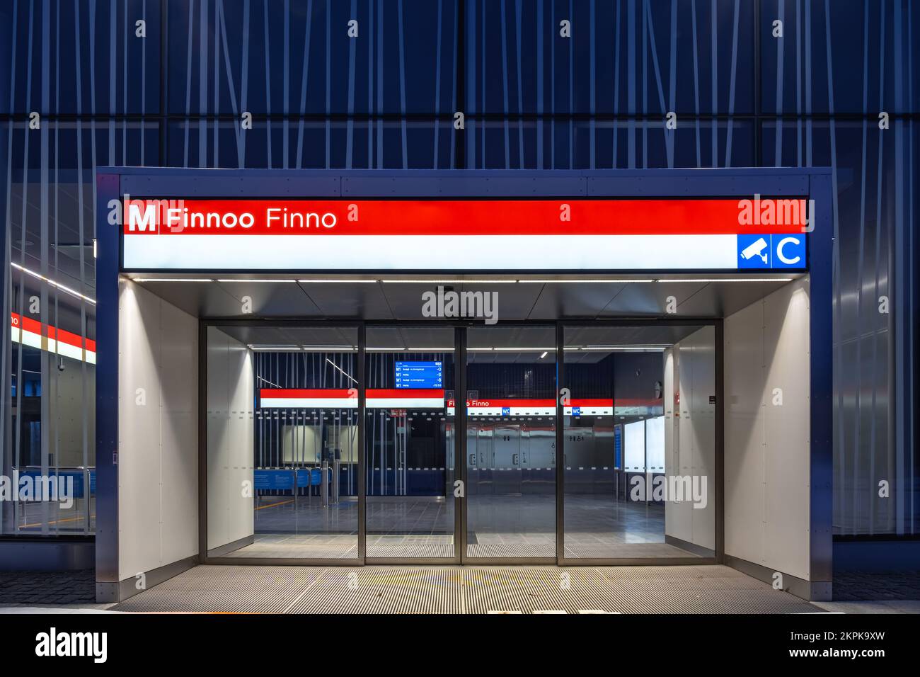 Die brandneue Metrostation Finnoo in Espoo, Finnland. Stockfoto