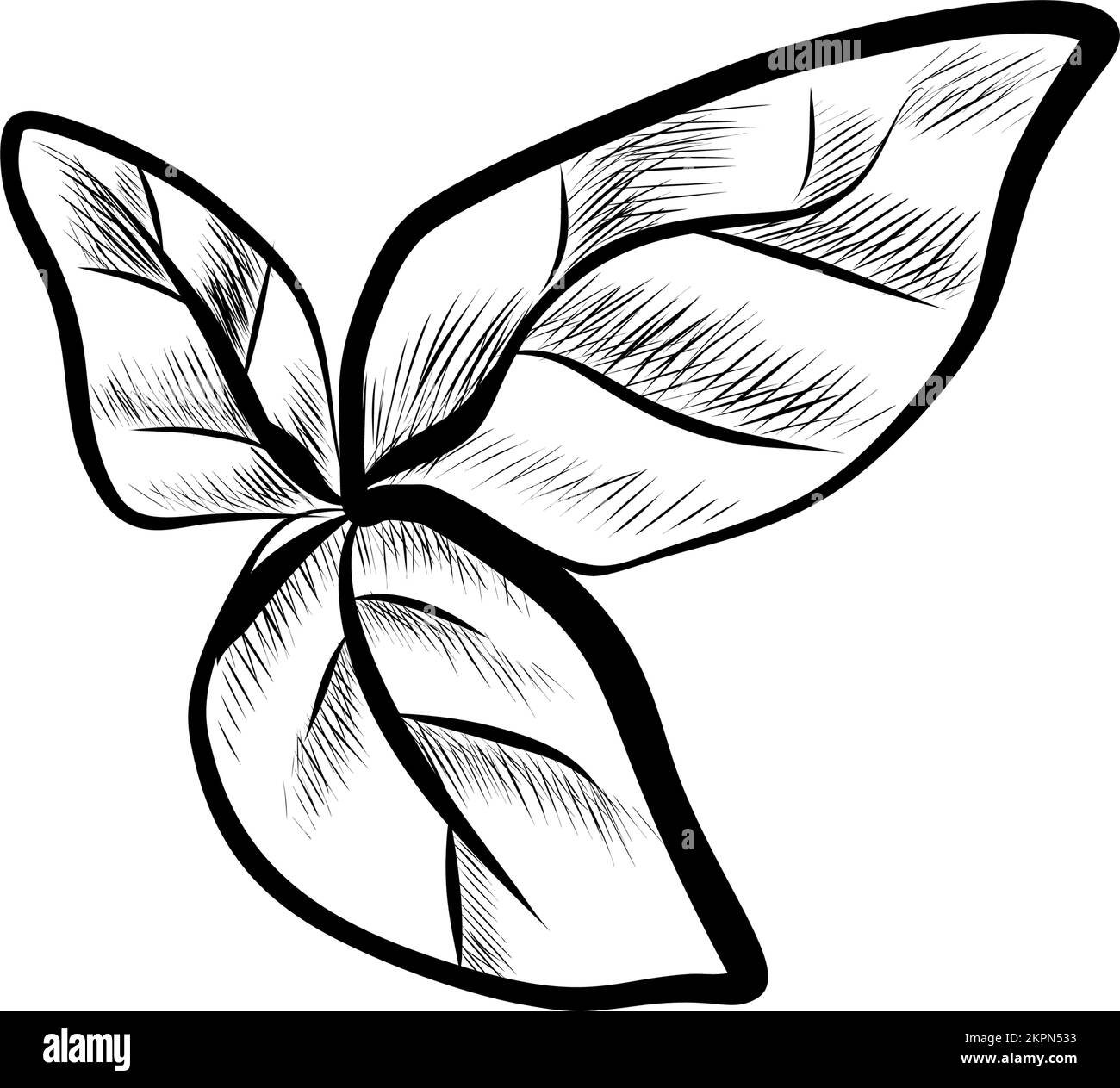 Skizzenabbildung von Mint Leaf. Handgezeichnetes Symbol auf weißem Hintergrund Stock Vektor