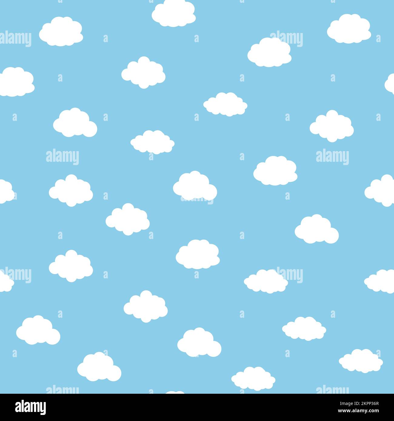 Blauer Himmel mit Wolken, nahtloser Hintergrundvektor Stock Vektor