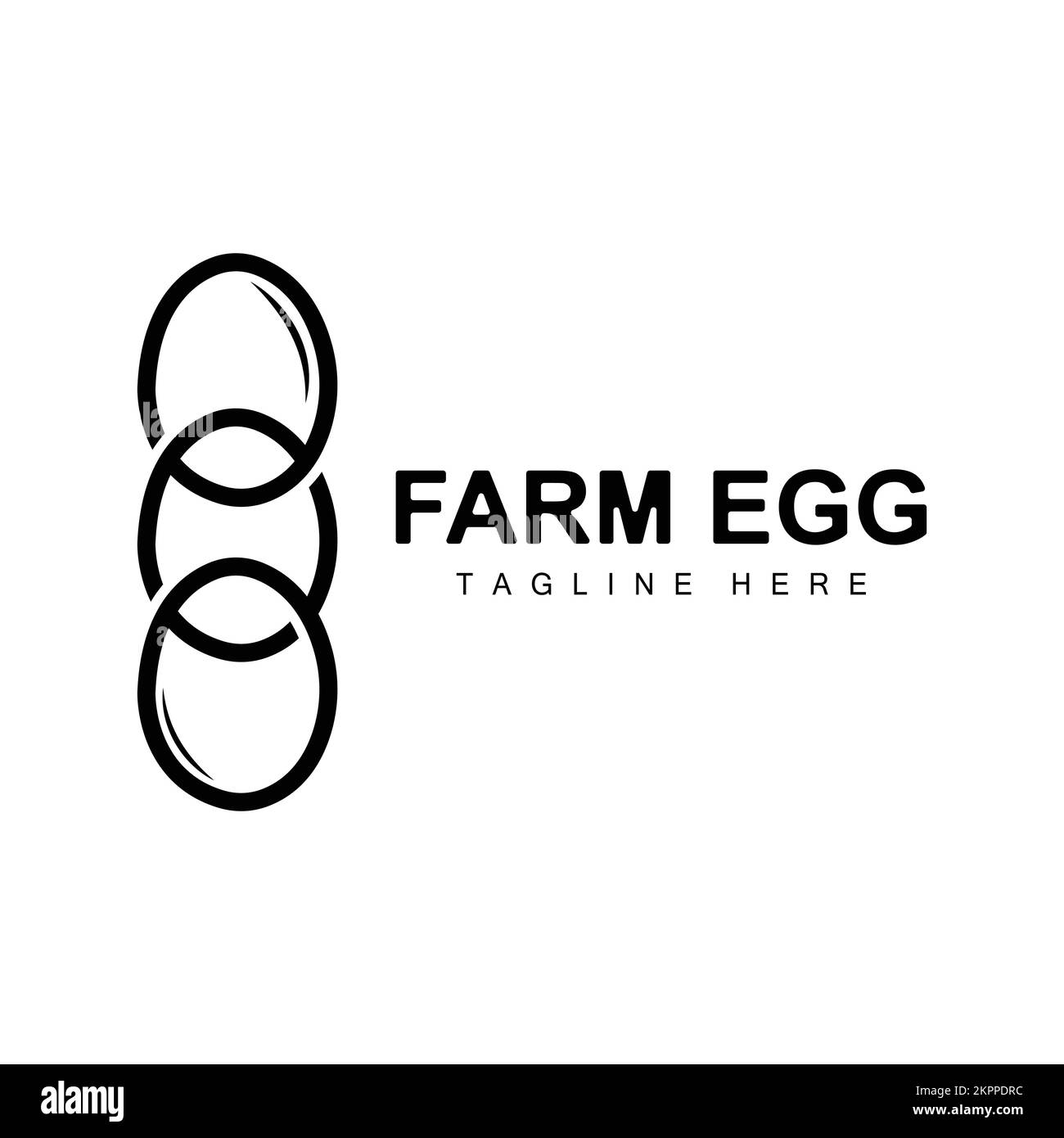 Egg Logo, Egg Farm Design, Chicken Logo, Asiatischer Food Vector Stock Vektor