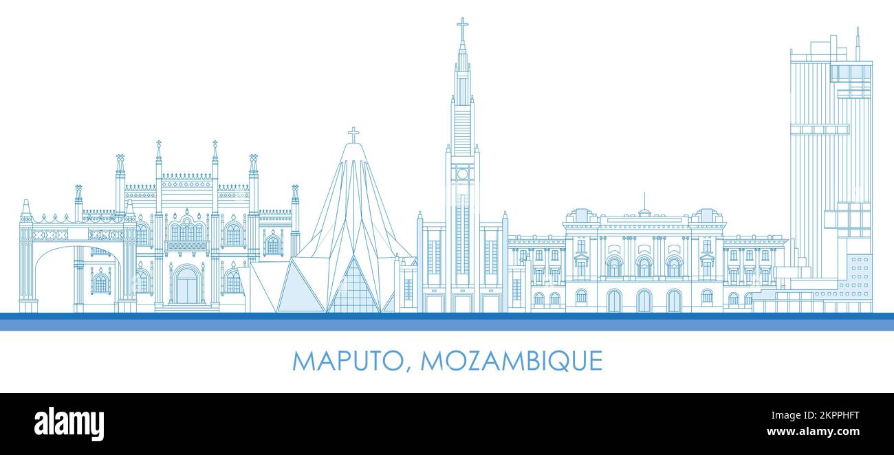 Panorama der Skyline von Maputo, Mosambik - Vektordarstellung Stock Vektor