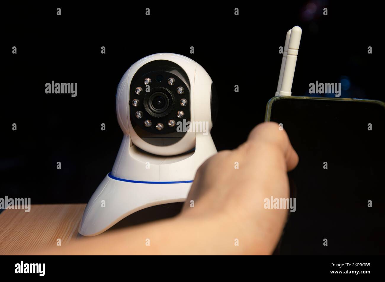 Installation von IP-CCTV-Kameras oder Überwachungssystemen mit fortschrittlicher Technologie CCTV-System Stockfoto