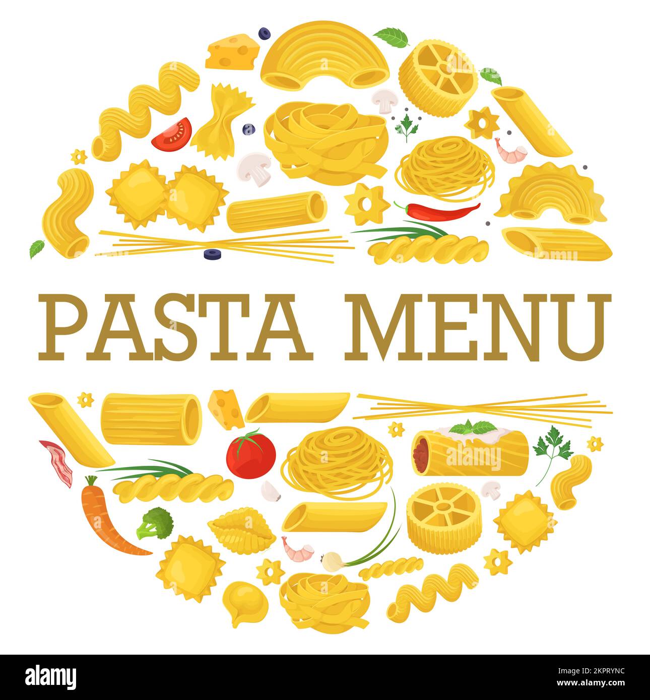 Pasta Frame Vector italienische Küche Hintergrund Stock Vektor