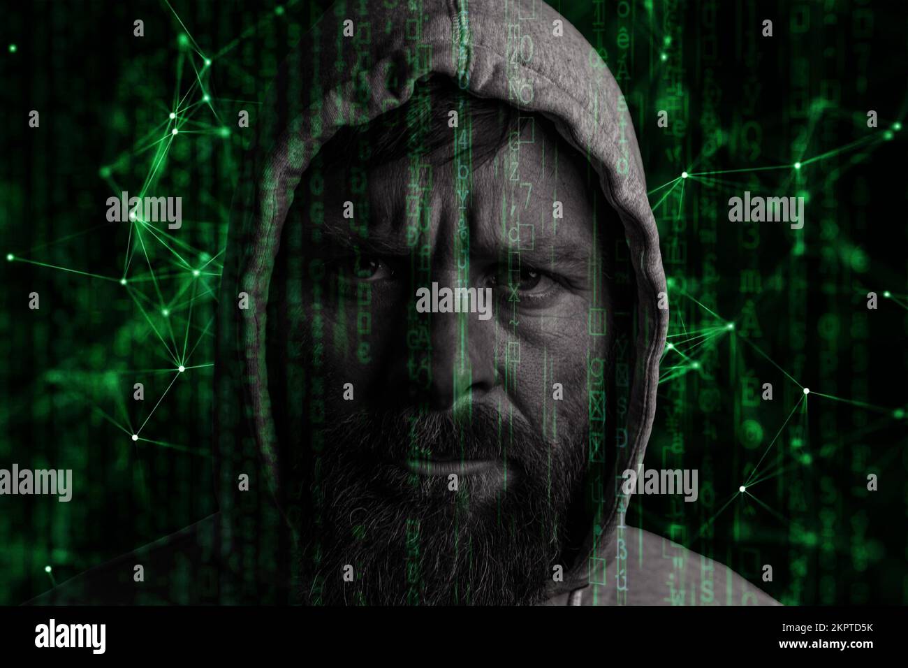 Hacker Nahaufnahme digitale Welt Metaverse Hintergrund Stockfoto