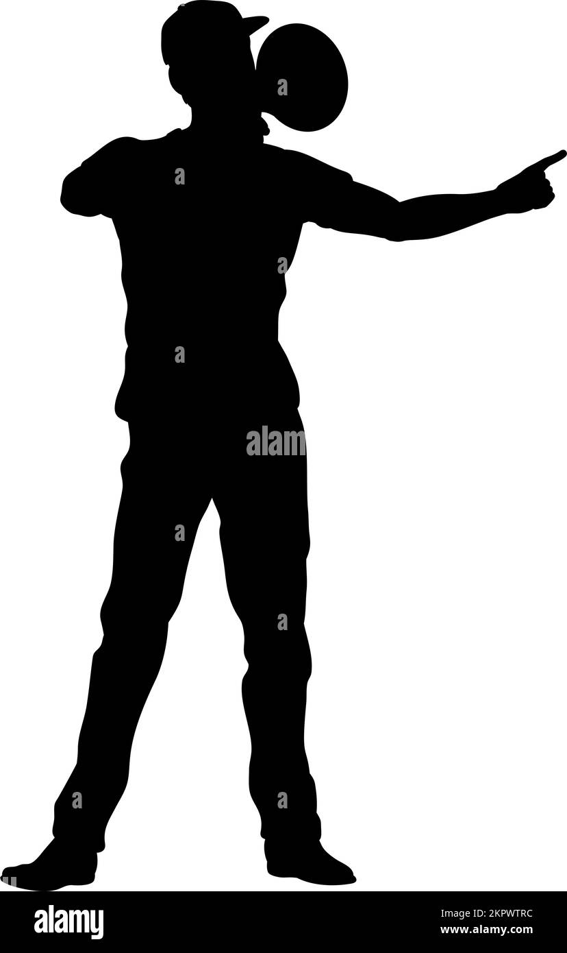 Protestkundgebung März Megaphon Silhouette Person Stock Vektor