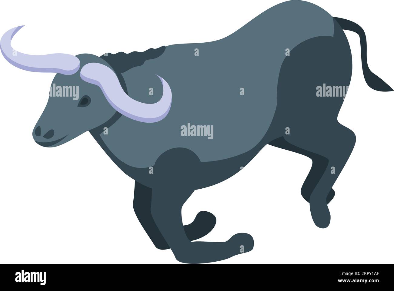 Isometrischer Vektor des Bison-Symbols. Amerikanische Wildnis. Tierkarabao Stock Vektor