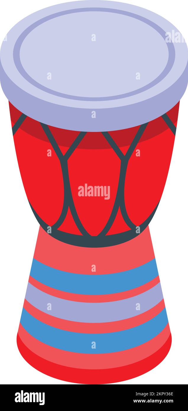 Isometrischer Vektor des Tunesien-Trommelsymbols. Stadttourismus. Moderne Medina Stock Vektor
