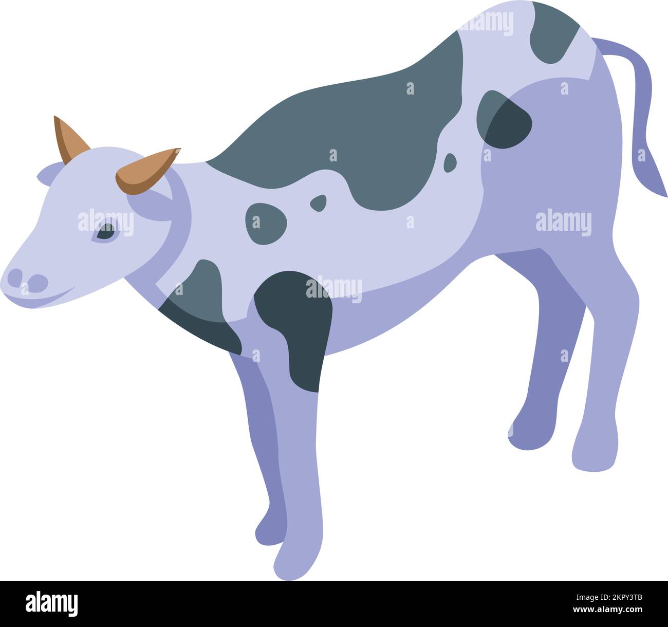 Isometrischer Vektor des Symbols für Milchkühe. Amerikanische Bisons. Tierprofil Stock Vektor