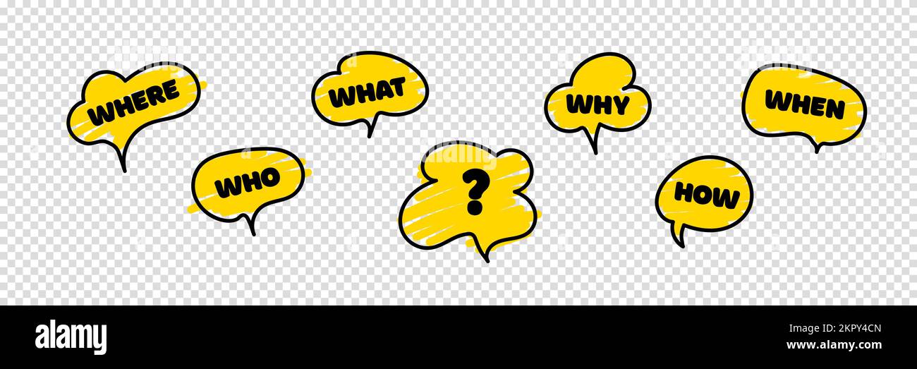 Banner mit der Frage, was, wie, warum, was und wo. Webbanner für Unternehmen. Platz für Ihre SMS. Stellen und Fragezeichen. Einbeziehung der Kommunikation PEO Stock Vektor Banner mit der Frage, was, wie, warum, was und wo. Webbanner für Unternehmen. Platz für Ihre SMS. Stellen und Fragezeichen. Einbeziehung der Kommunikation PEO Stock Vektor
