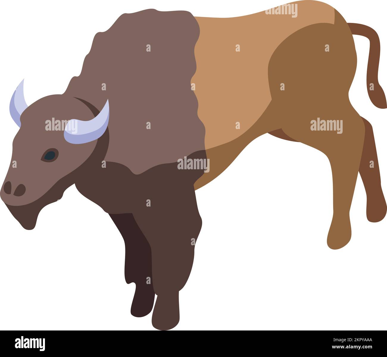 Isometrischer Vektor des Dakota-Büffelsymbols. Amerikanische Bisons. Tierfamilie Stock Vektor