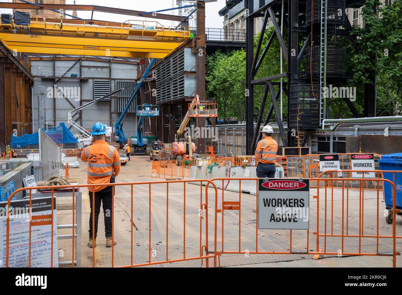 Melbourne Victoria Bau des Melbourne Metro Transportprojekts und Bauarbeiten, Australien Stockfoto