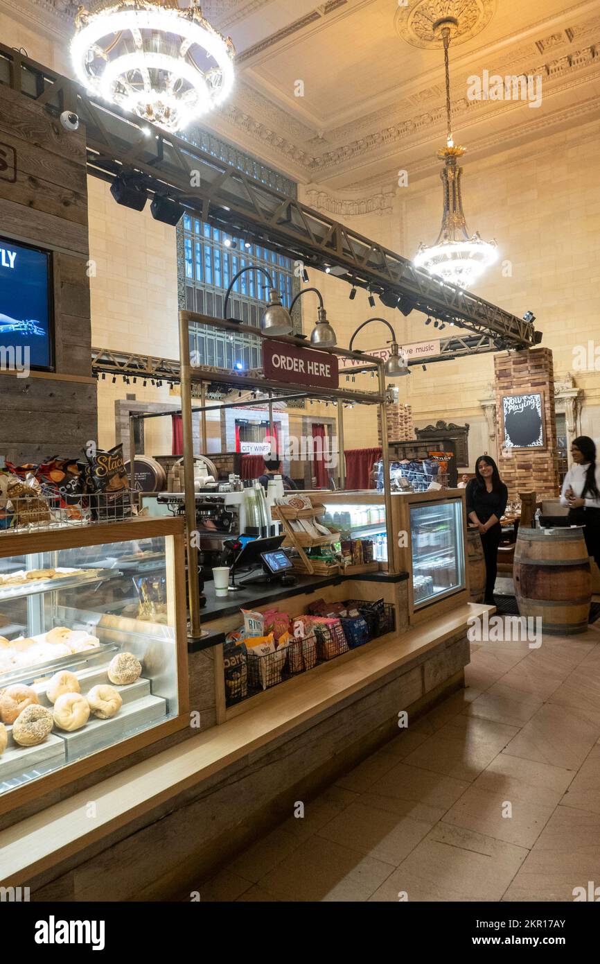 Das City Winery Grand Central ist in der Vanderbilt Hall, 2022, New York City, USA, eröffnet Stockfoto