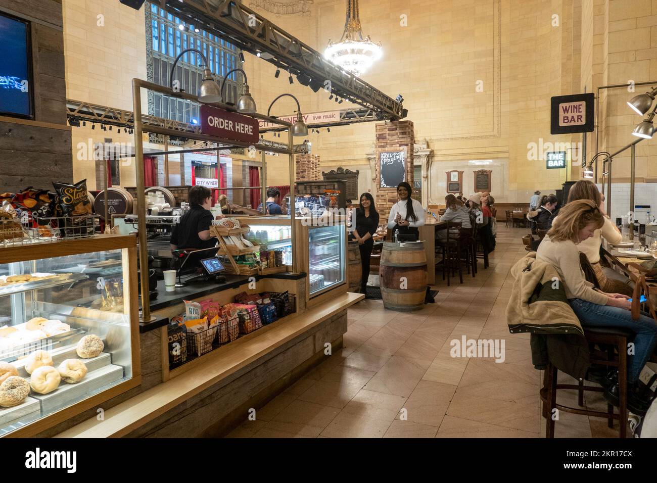 Das City Winery Grand Central ist in der Vanderbilt Hall, 2022, New York City, USA, eröffnet Stockfoto