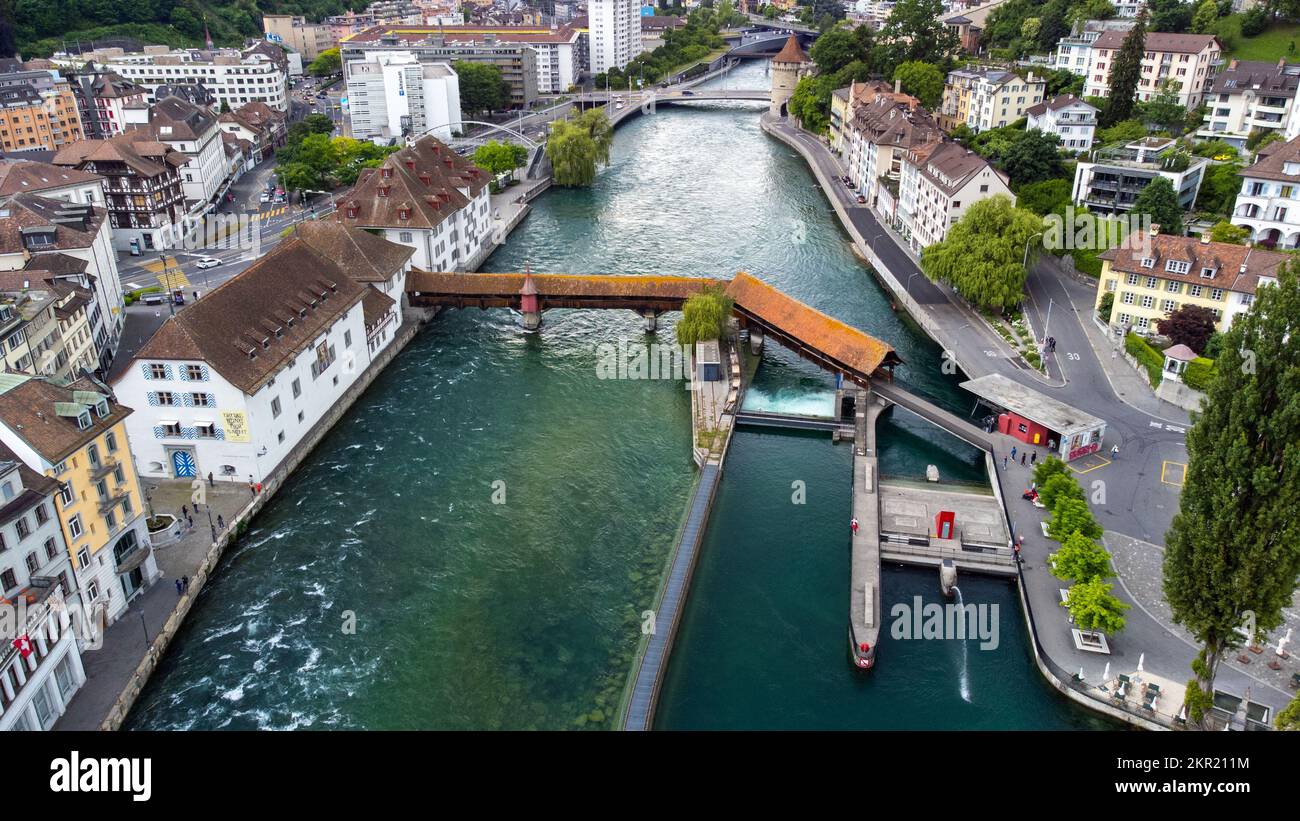 Spreuer Bridge oder Spreuerbrücke, Luzern, Schweiz Stockfoto